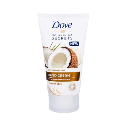 Dove Nourishing Secrets Restoring Ritual dámský krém na suché ruce s kokosovým olejem a mandlovým mlékem 75 ml pro ženy
