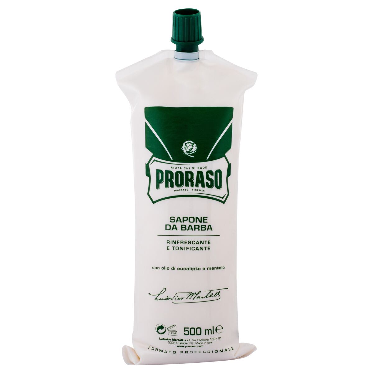 PRORASO Green Shaving Cream pánský krém na holení s mentolem a eukalyptem 500 ml pro muže