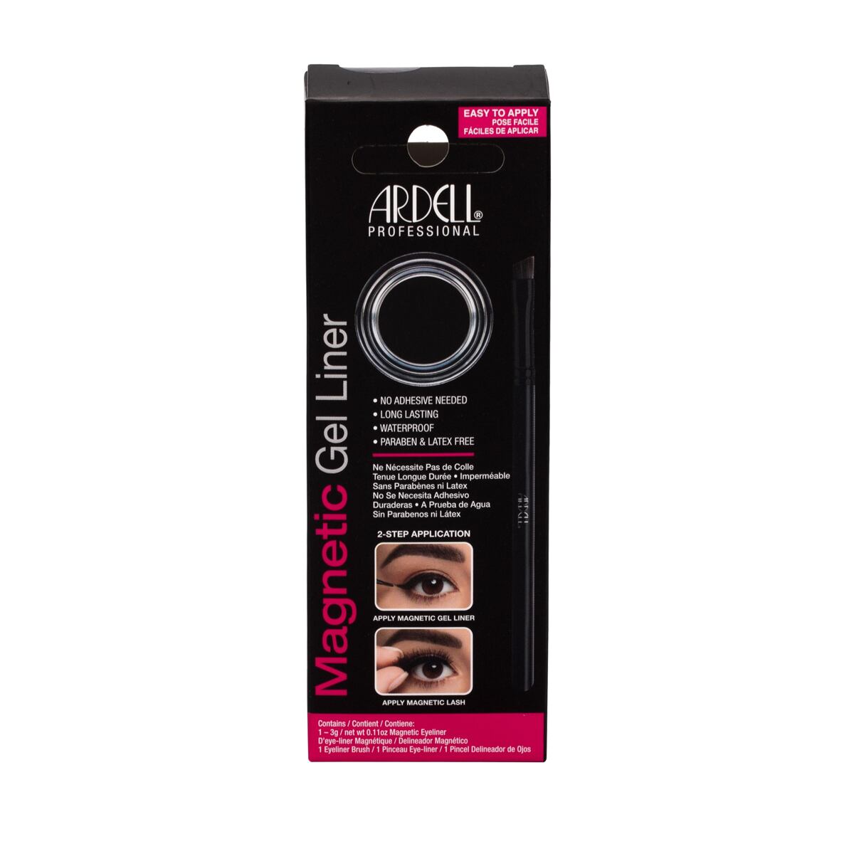 Ardell Magnetic Gel Liner dámské set magnetické linky a štětečku 3 g odstín black