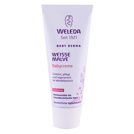 Weleda Baby Derma White Mallow Baby Cream dětský zklidňující kojenecký krém proti opruzeninám 50 ml pro děti