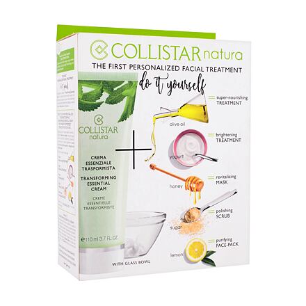 Collistar Natura Transforming Essential Cream dámský dárková sada hydratační pleťová péče 110 ml + miska 1 ks + špachtle 1 ks pro ženy