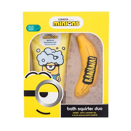 Minions Bath Squirter Duo dětský dárková sada sprchový gel Minions Bath & Shower Gel Banana Muffin 150 ml + hračka do koupele pro děti
