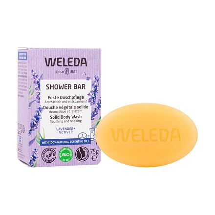 Weleda Shower Bar Lavender + Vetiver dámské zklidňující aromaterapeutické tuhé mýdlo 75 g pro ženy