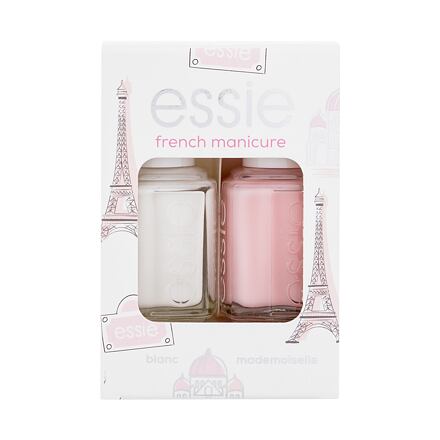Essie French Manicure odstín bílá dárková sada lak na nehty 13,5 ml + lak na nehty 13,5 ml Mademoiselle