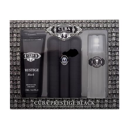 Cuba Prestige Black pánská dárková sada toaletní voda 90 ml + sprchový gel 200 ml + voda po holení 100 ml pro muže