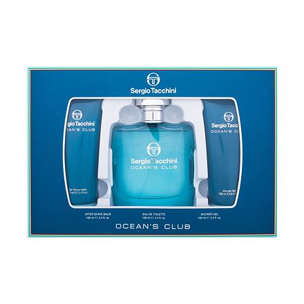 Sergio Tacchini Ocean´s Club pánská dárková sada toaletní voda 100 ml + sprchový gel 100 ml + balzám po holení 100 ml pro muže