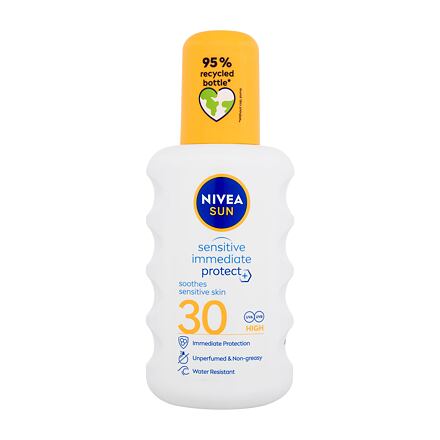 Nivea Sun Sensitive Immediate Protect+ SPF30 unisex opalovací sprej 200 ml