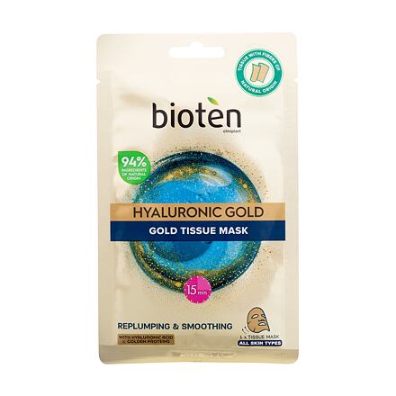 Bioten Hyaluronic Gold Tissue Mask dámská textilní maska s kyselinou hyaluronovou a zlatými proteiny 25 ml pro ženy
