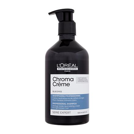 L'Oréal Professionnel Chroma Crème Professional Shampoo Blue Dyes dámský šampon pro světle hnědé vlasy k neutralizaci oranžových tónů 500 ml pro ženy
