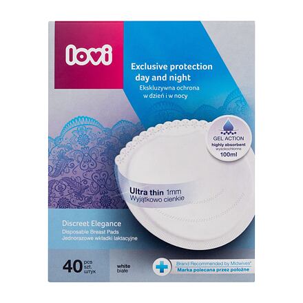 LOVI Discreet Elegance Disposable Breast Pads White sada: 40 ks vložek do podprsenky pro ženy