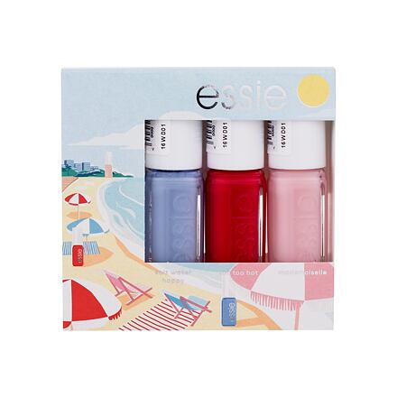 Essie Summer Mini Trio Seaside Dinner odstín fialová dárková sada lak na nehty 374 Salt Water Happy 5 ml + lak na nehty 5 ml 63 Too Too Hot + lak na nehty 5 ml 13 Mademoiselle