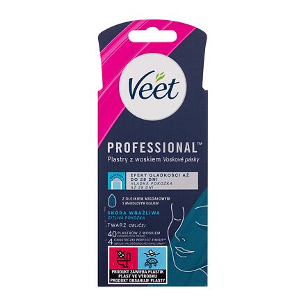 Veet Professional Wax Strips Face Sensitive Skin depilační pásky na obličej 40 ks pro ženy