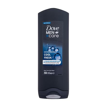 Dove Men + Care Invigorating Cool Fresh pánský hydratační sprchový gel na tělo, obličej a vlasy 250 ml pro muže