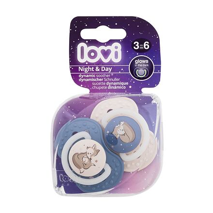 LOVI Night & Day Dynamic Soother Boy 3-6m silikonový dynamický dudlík 2 ks