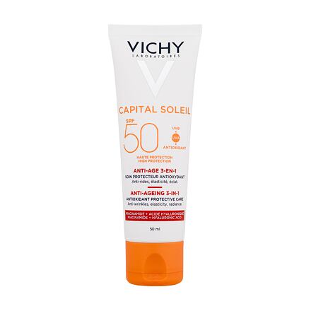 Vichy Capital Soleil Anti-Ageing 3-in-1 SPF50 dámský opalovací krém na obličej proti stárnutí pleti 50 ml pro ženy