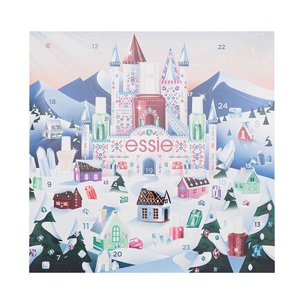 Essie Nail Polish Wonderland Advent Calendar odstín paletka barev dárková sada lak na nehty 7 x 13,5 ml + lak na nehty 1 x 10 ml + lak na nehty 10 x 5 ml + vrchní lak na nehty 1 x 13,5 ml + vrchní lak na nehty 2 x 5 ml + péče na nehty 1 x 5 ml + olej na n