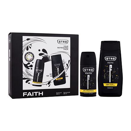 STR8 Faith 48h pánský dárková sada deodorant 150 ml + sprchový gel 250 ml pro muže poškozená krabička