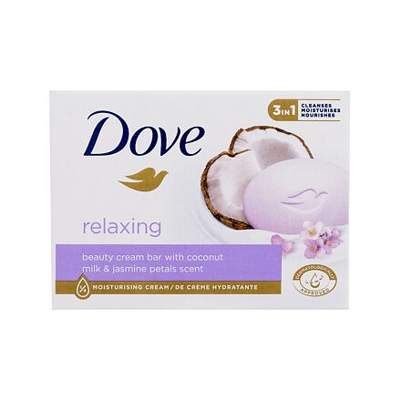 Dove Relaxing Beauty Cream Bar dámské hydratační tuhé mýdlo s vůní kokosu a jasmínu 90 g pro ženy
