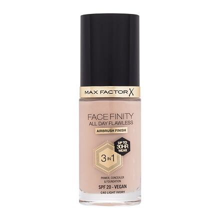 Max Factor Facefinity All Day Flawless SPF20 tekutý make-up s uv ochranou 30 ml odstín c40 light ivory