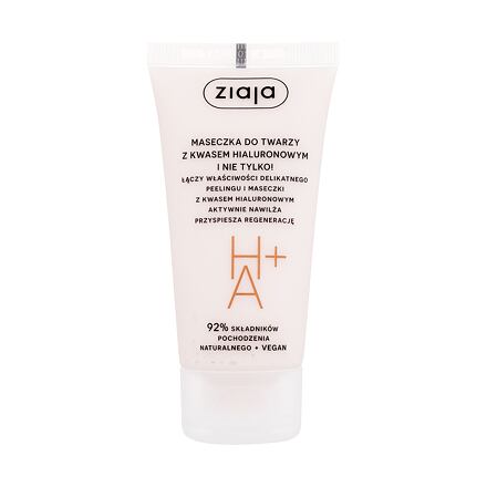 Ziaja Face Mask + Scrub With Hyaluronic Acid dámská hydratační, regenerační a exfoliační pleťová maska 55 ml pro ženy