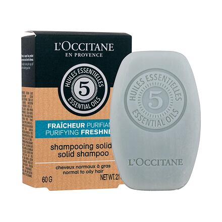 L'Occitane Aromachology Purifying Freshness Solid Shampoo dámský osvěžující šampon pro normální až mastné vlasy 60 g pro ženy