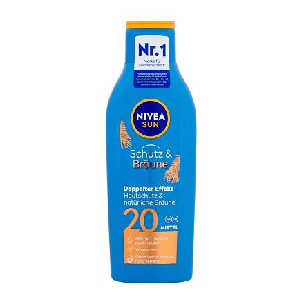 Nivea Sun Protect & Bronze Sun Lotion SPF20 unisex voděodolné mléko podporující zhnědnutí 200 ml