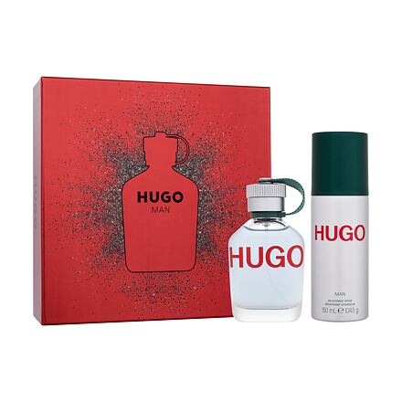 HUGO BOSS Hugo Man pánská dárková sada toaletní voda 75 ml + deodorant 150 ml pro muže