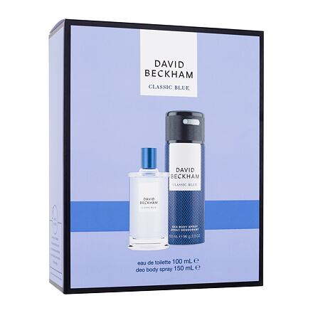David Beckham Classic Blue pánská dárková sada toaletní voda 100 ml + deodorant 150 ml pro muže