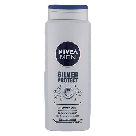 Nivea Men Silver Protect pánský sprchový gel se stříbrem na tělo, tvář a vlasy 500 ml pro muže