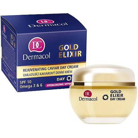 Dermacol Gold Elixir dámský omlazující pleťový krém 50 ml pro ženy poškozená krabička