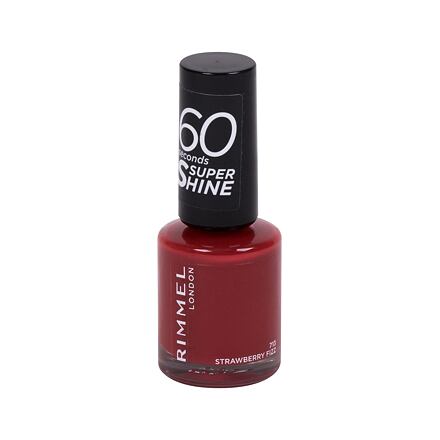 Rimmel London 60 Seconds Super Shine rychleschnoucí lak na nehty 8 ml odstín červená