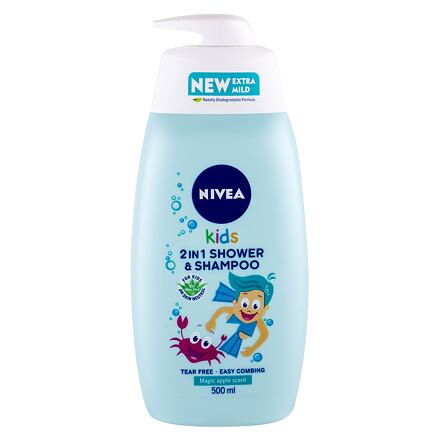 Nivea Kids 2in1 Shower & Shampoo Magic Apple Scent dětský jemný sprchový gel a šampon 2 v1 500 ml pro děti