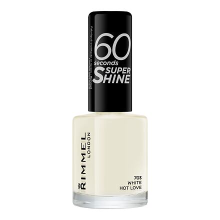 Rimmel London 60 Seconds Super Shine rychleschnoucí lak na nehty 8 ml odstín bílá