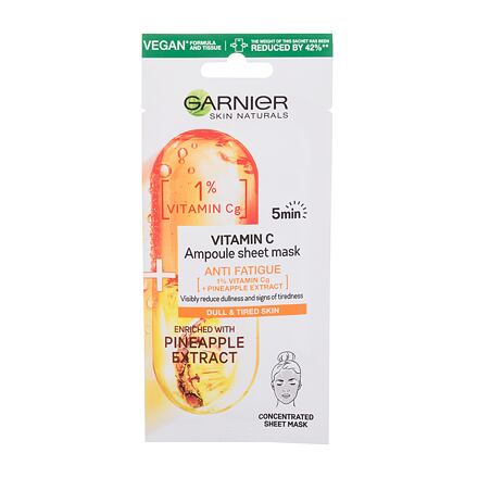 Garnier Skin Naturals Vitamin C Ampoule Sheet Mask dámská plátýnková maska pro zklidnění a rozjasnění pleti pro ženy
