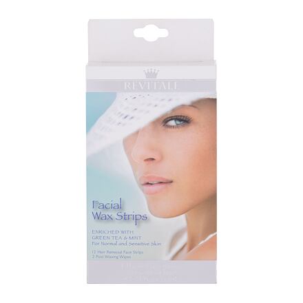 Revitale Wax Strips Facial depilační pásky na obličej pro normální a citlivou pleť 12 ks pro ženy poškozená krabička