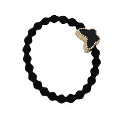 Gumička na vlasy By Eloise London Enamel Gold Butterfly Black 1 ks