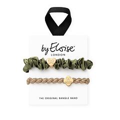 Gumička na vlasy By Eloise London Bangle Set Gold & Olive 1 ks
