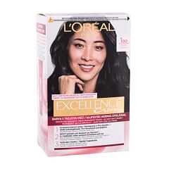Barva na vlasy L´Oréal Paris Excellence Creme Triple Protection 48 ml 100 Black poškozená krabička
