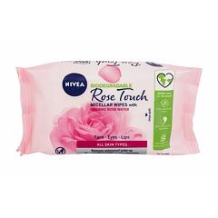 Čisticí ubrousky Nivea Rose Touch Micellar Wipes With Organic Rose Water 25 ks