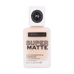 Make-up Revolution Relove Super Matte 2 in 1 Foundation & Concealer 24 ml F2