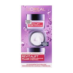 Denní pleťový krém L'Oréal Paris Revitalift Filler HA Duo Set 50 ml poškozená krabička Kazeta