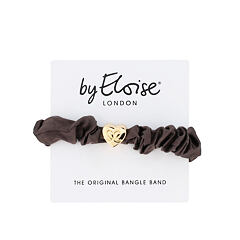 Gumička na vlasy By Eloise London Silk Scrunchie Gold Heart 1 ks Mocha