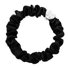 Gumička na vlasy By Eloise London Silk Scrunchie Silver Heart 1 ks black