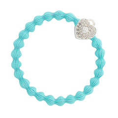 Gumička na vlasy By Eloise London Silver Bling Heart Lock 1 ks Turquoise