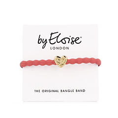 Gumička na vlasy By Eloise London Gold Heart Coral 1 ks