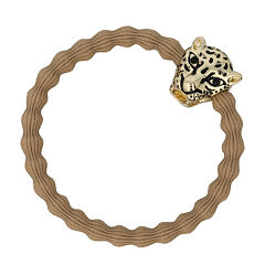 Gumička na vlasy By Eloise London Gold Bling Jaguar Camel 1 ks