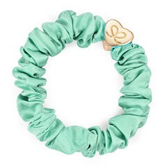 Gumička na vlasy By Eloise London Silk Scrunchie Gold Heart Mint 1 ks Mint