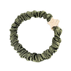 Gumička na vlasy By Eloise London Skinny Silk Scrunchie Gold Star 1 ks Olive Green