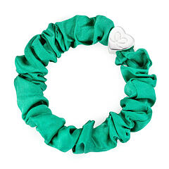 Gumička na vlasy By Eloise London Silk Scrunchie Silver Heart 1 ks Jungle Green