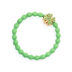 Gumička na vlasy By Eloise London Bling Charms Gold Diamanté Clover Leaf 1 ks Apple Green